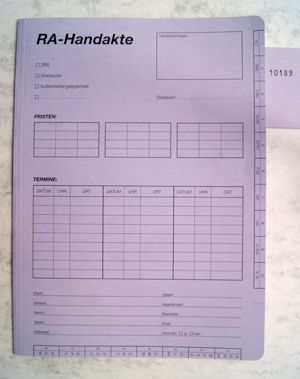 RA-Handakte bedruckt - 100 Stück je Einheit